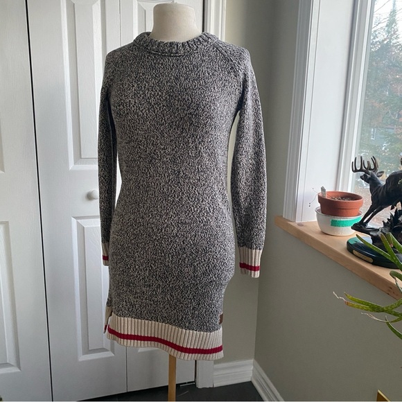 Roots Cabin Work Sock Pattern Sweater Dress Size XS - Picture 9 of 9